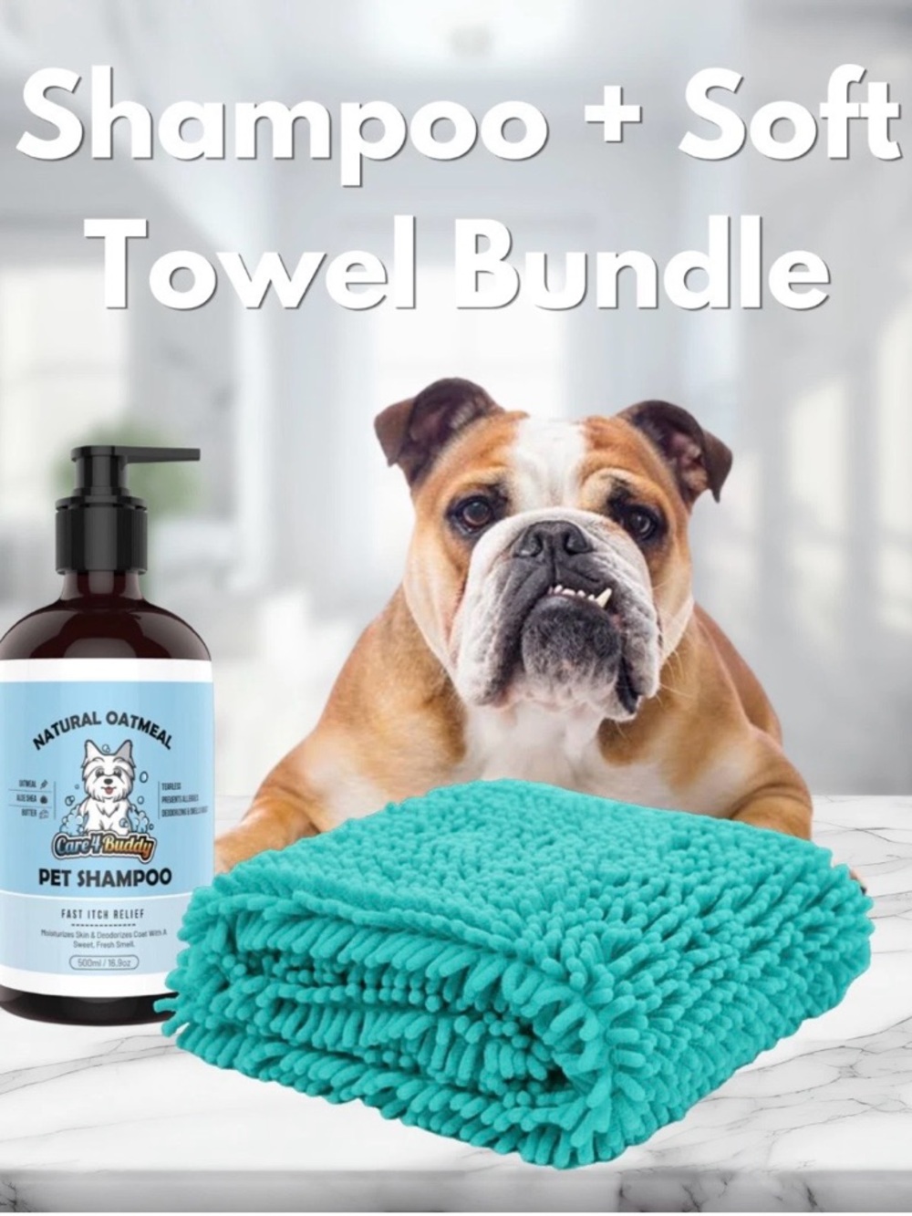 Turquoise Pet Shampoo & Towel Bundle